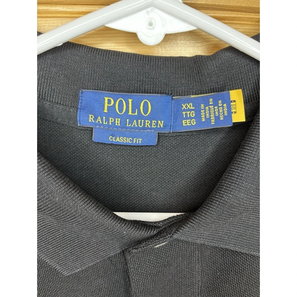 Polo Ralph Lauren Men's 2XL Short Sleeve Polo Shirt Black Dog Logo NWT $125 RARE